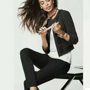 CAbi Style #5156 Seaside Chic Black Cropped Jacket White Dots, 12